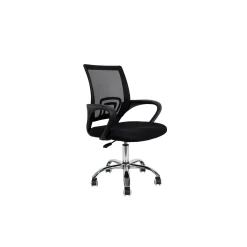 Sedia da scrivania in tesuto con base cromata 57x47x92 cm nero