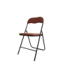 Sedia pieghevole in acciaio e poliestere effetto bouclé 45x45x79 cm marrone