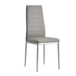Sedia similpelle con struttura in metallo grigio