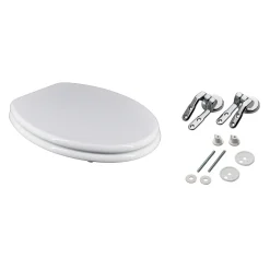 Sedile copriwater ovale Roma in legno bianco