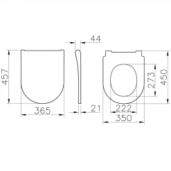 Sedile WC Slim S20 Round in duroplast con chiusura Soft Close e cerniere cromate