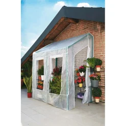 Serra da giardino a parete in PVC e PE Lobelia 200x110xh210 cm