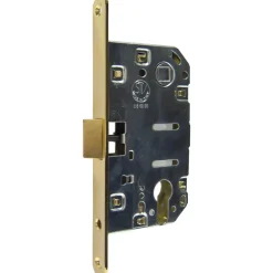 Serratura patent mediana con bordo tondo entrata 50 ottonata