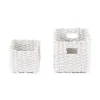 Set 2 cestini in carta intrecciata Lisou color bianco