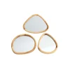 Set 3 specchi sagomati Pebble in legno dimensioni assortite marrone