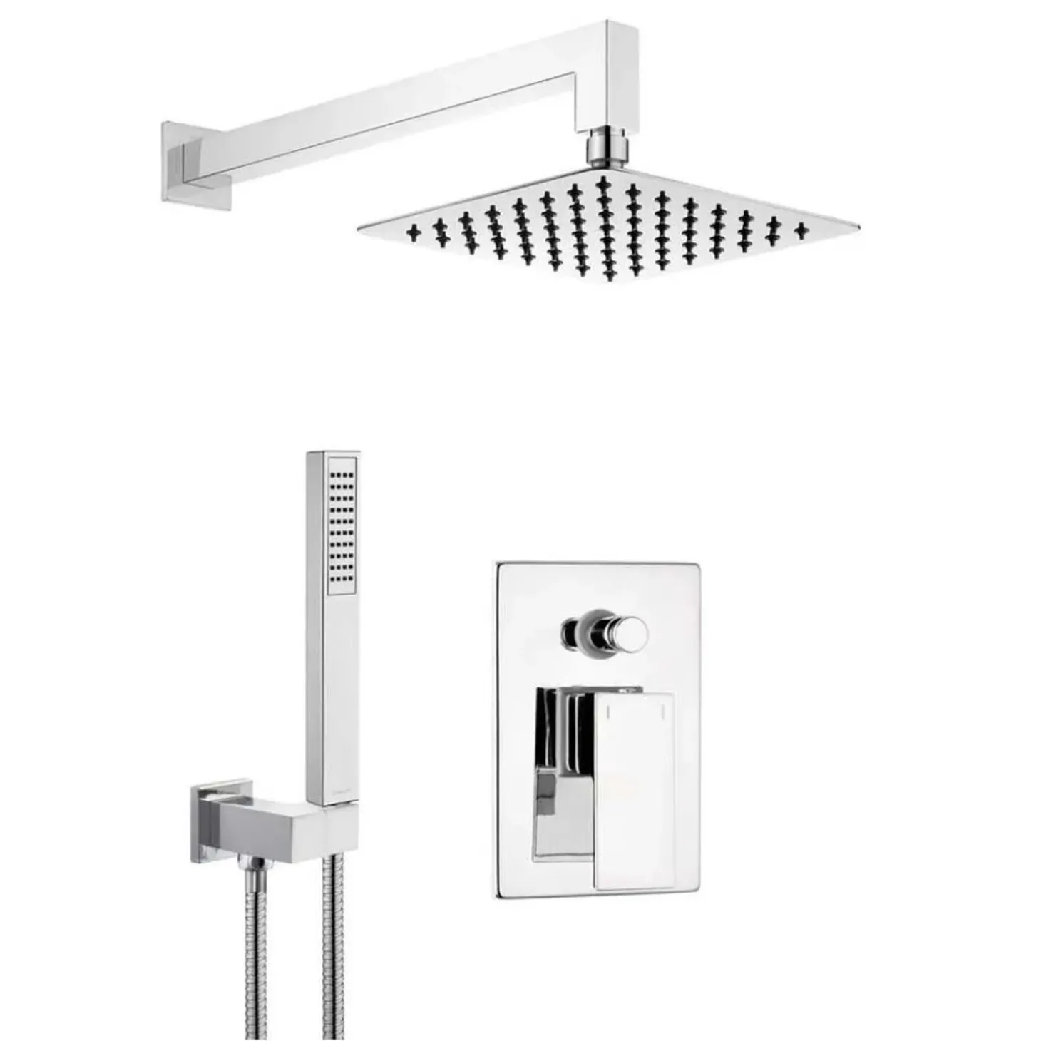 Set doccia incasso Idrostile 200x200 mm cromo