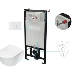 Set WC murale Artemides 6 in 1 bianco