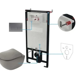 Set WC murale Artemides 6 in 1 antracite titanio-nero