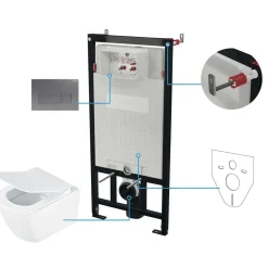 Set WC sospeso a parete Song 6 in 1 titanio