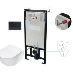 Set WC sospeso Artemides 6 in 1 nero