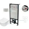 Set WC sospeso Artemides 6 in 1 acciaio spazzolato