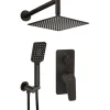 Set doccia incasso Idrostile anticalcare 300x300 mm nero