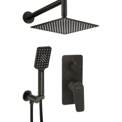 Set doccia incasso Idrostile anticalcare 300x300 mm nero