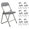 Set 6 sedie pieghevoli in acciaio imbottite Grigio 45x45x45/80 cm
