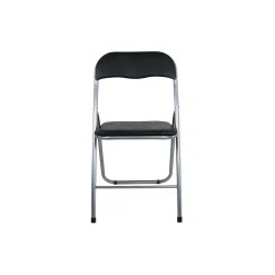 Set 6 sedie pieghevoli in acciaio imbottite Nero 45x45x45/80 cm