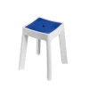 Sgabello contenitore Keope bianco e blu