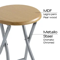 Sgabello Pero in MDF e metallo H 46 cm