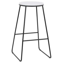 Sgabello Achelor bianco con gambe nere 32x32x71 cm