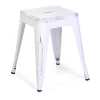 Sgabello in ferro New Bristol bianco antico 38x38x45 cm