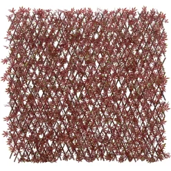Siepe artificiale acero con traliccio estensibile H 1 m x L 2 m rosso