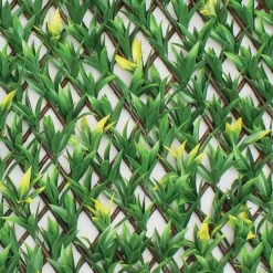 Siepe artificiale Bamboo in polietilene con traliccio 1x2 m verde