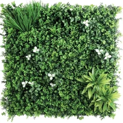 Siepe artificiale Costa Rica verticale in polietilene 1x1 m verde