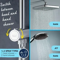 Sistema doccia Flex con deviatore Grohe Vitalio Start System 250