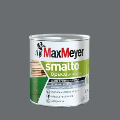 Smalto all'acqua poliuretanico opaco MaxMeyer grigio fumo 0,75 l