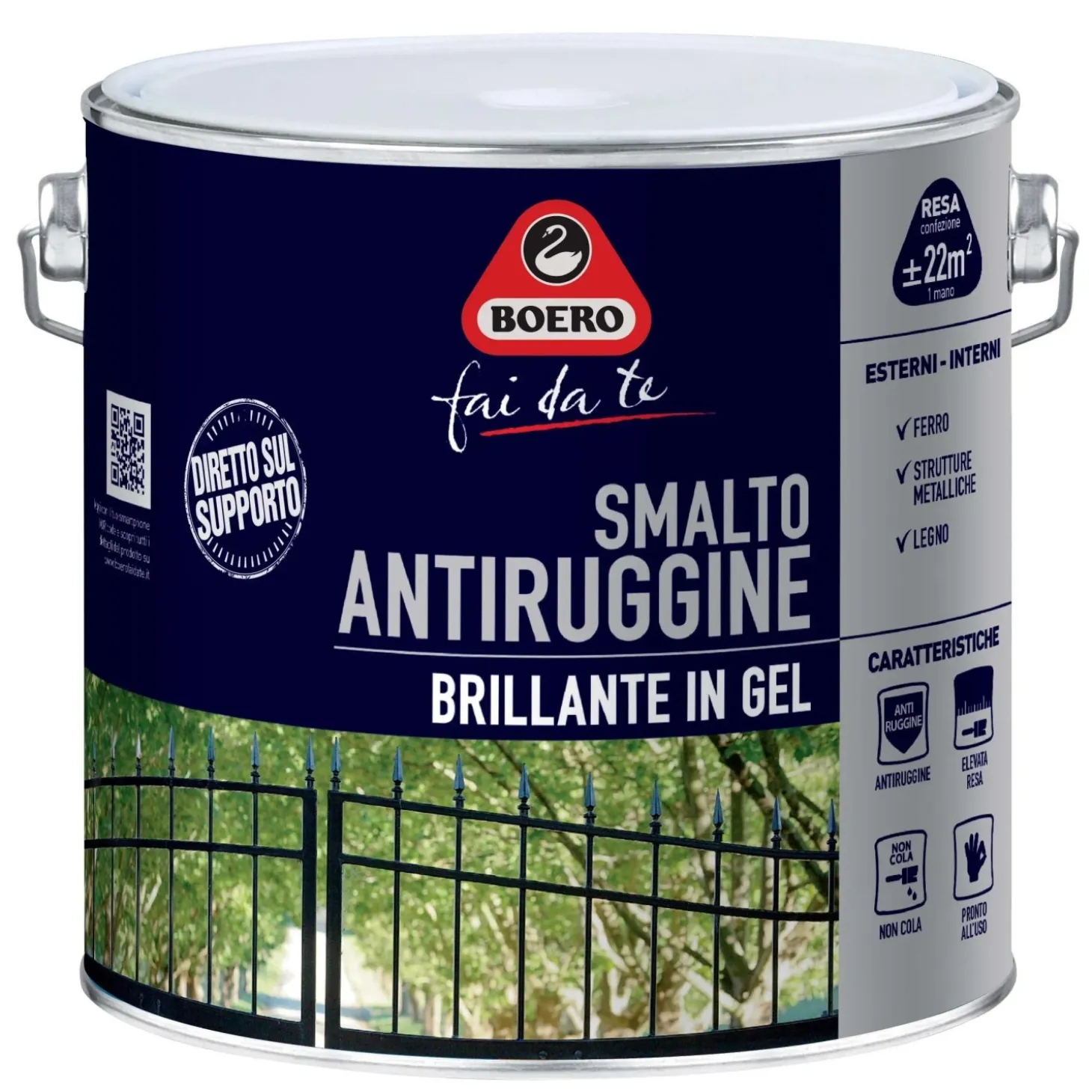 Smalto antiruggine brillante bianco 2 l Boero