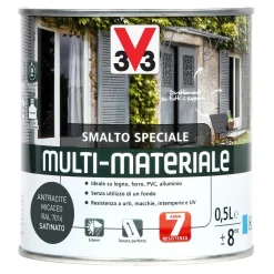Smalto a solvente multi-materiale 4in1 V33 antracite 0,5 l