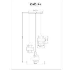 Sospensione Milley 3 luci Ø 450x1500 mm