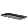 Sottovaso in plastica effetto legno colore antracite 3,4x56x25 cm