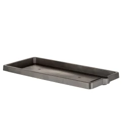 Sottovaso in plastica effetto legno colore antracite 3,4x56x25 cm