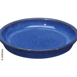 Sottovaso in terracotta smaltata Kinfolk Deroma blu Ø 22 cm