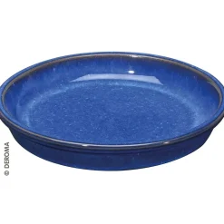 Sottovaso in terracotta smaltata Kinfolk Deroma blu Ø 27 cm