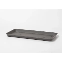 Sottovaso rettangolare Omnia 85x30 cm grigio fumo