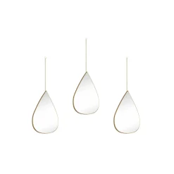 Specchi da parete Milena a goccia oro 19x28 Set 3 pz