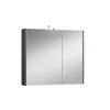 Specchiera 2 ante con lampada a led 80x70x15,5 cm cemento