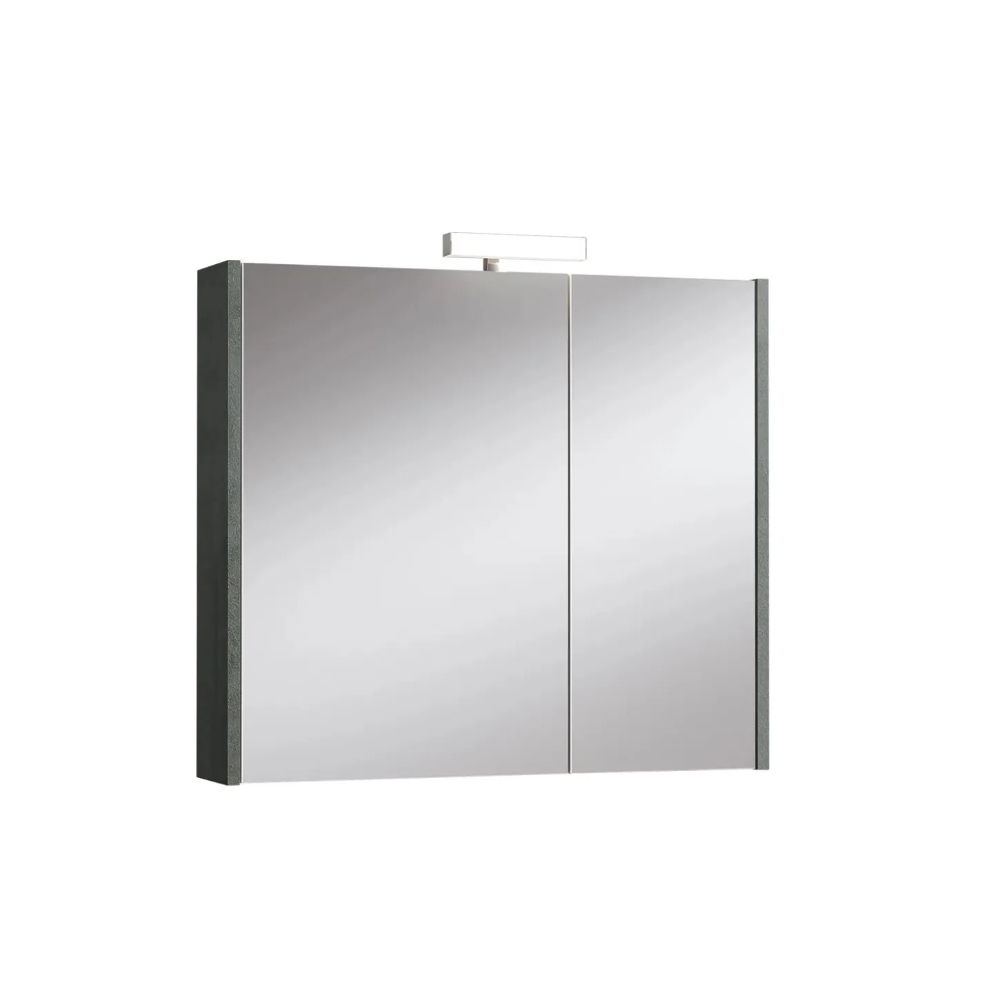 Specchiera 2 ante con lampada a led 80x70x15,5 cm cemento