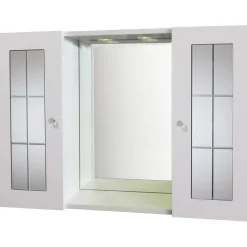 Specchiera Perla con illuminazione LED 90x58x15 cm bianco
