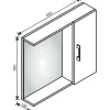 Specchio con armadietto a destra 66x58 cm bianco venato Clivia