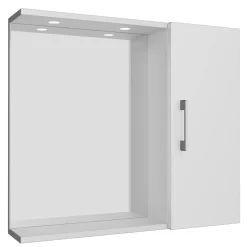 Specchio con armadietto a destra 66x58 cm bianco Clivia