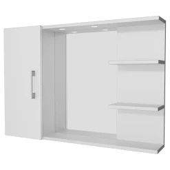 Specchio con armadietto e mensole 83x58 cm bianco Clivia