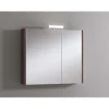 Specchio contenit. 2 ante con lampada rovere scuro 80x70x15,5 cm