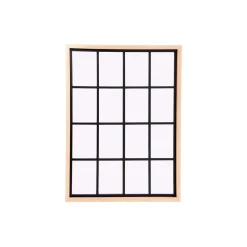 Specchio da parete con grata naturale 80x60x2,5 cm marrone