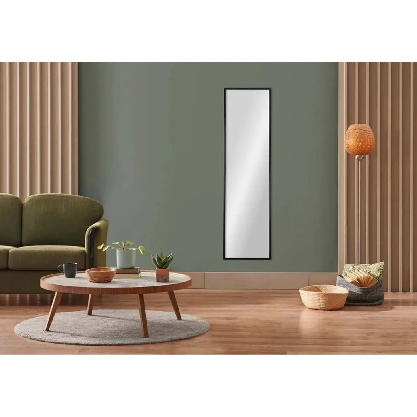 Specchio da parete Milo 40x150 cm nero