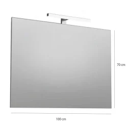 Specchio filo lucido TAKE 100x70 cm reversibile con lampada led