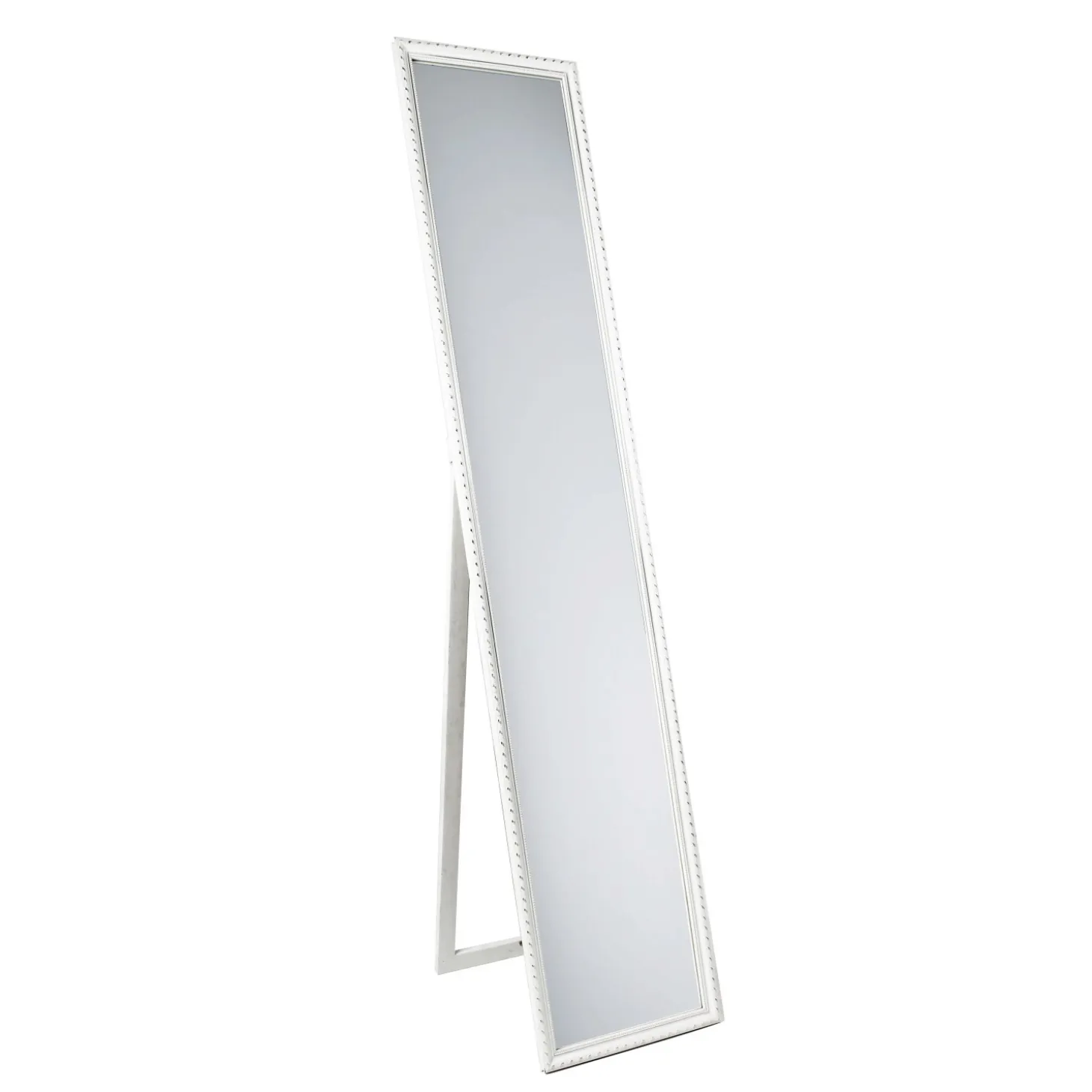 Specchio in legno Loreley rettangolare bianco 35x160 cm