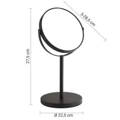 Specchio ingranditore Anna 5x bifacciale nero matt