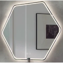 Specchio Led Colette con profilo nero 79x70 cm